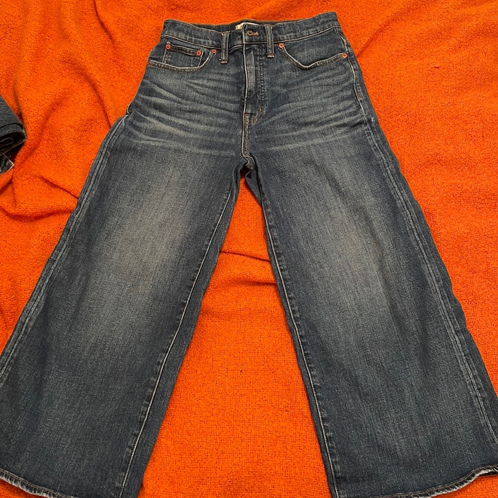🦕Madewell wide leg crop jeans 27" dark wash🦕
